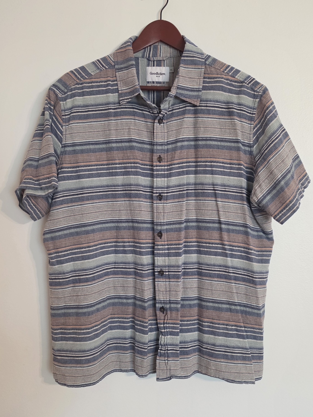 Men's Goodfellow & Co Short Sleeve Striped Button-Down Shirt